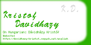 kristof davidhazy business card